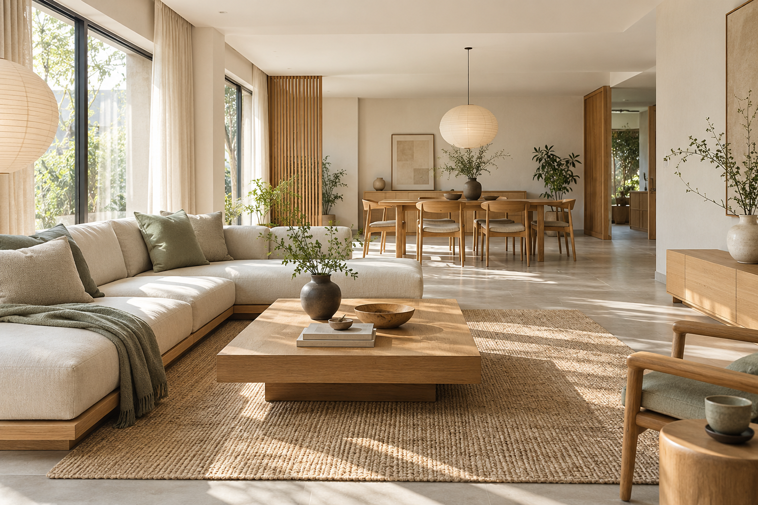 Japandi Calm interior design concept