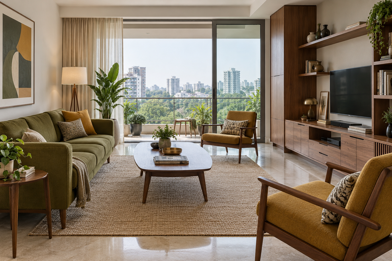 Mid-century Modern interior design concept